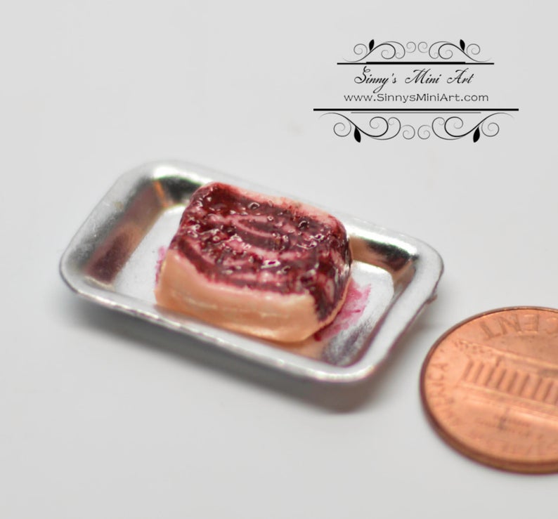 DIS 1:12 Dollhouse Miniature Meat in trays/ Miniature Meat AZ A2863