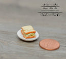 1:12 Dollhouse Miniature Chicken Salad Sandwich on Plate BD F215