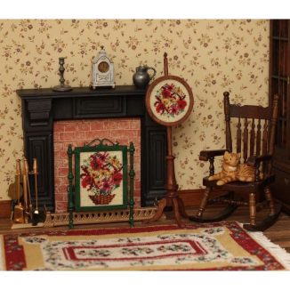 1:12 Dollhouse Miniature Autumn Harvest Needlepoint Firescreen Kit JGD 1017