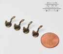 1:12 Dollhouse Miniature Coat Hooks/Brass/4 PC AZ S3093