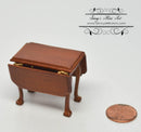 Clearance 1:24 Dollhouse Miniature Jefferson Monticello Drop Leaf Table, Walnut AZ T6908