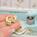 1:12 Dollhouse Miniature Fruit Topped Sliced Cake BD K2223