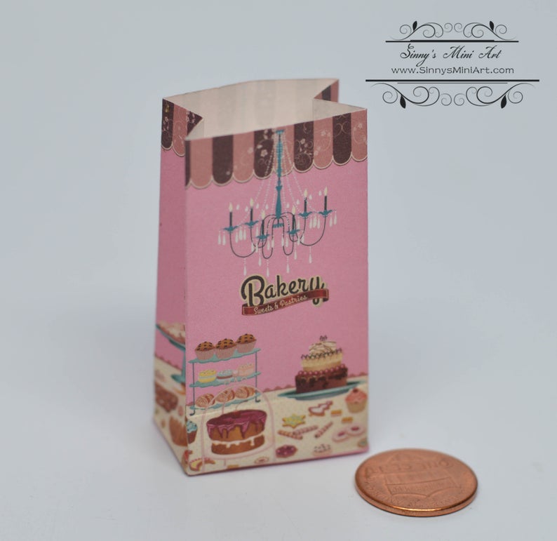 1:6 Dollhouse Miniature Bakery Shopping Bags A40
