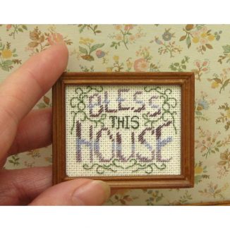 1:12 Bless This House Dollhouse Needlepoint Sampler Kit JGD 7004