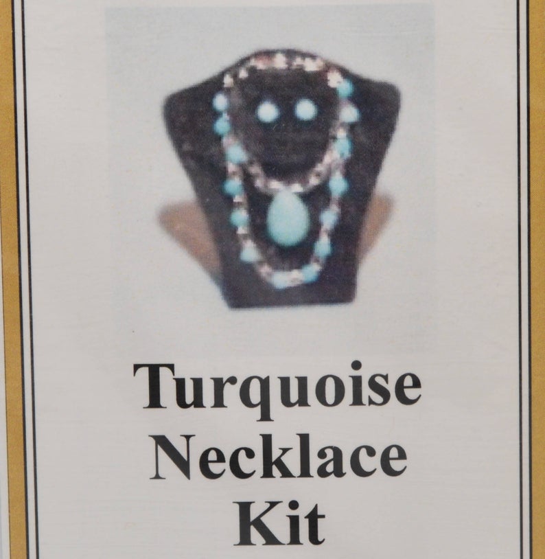 DIS 1:12 Dollhouse Miniature Turquoise Necklace Kit/ Miniature Jewelry Kit DI JK010