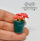 1:12 Dollhouse Miniature Red Spotted Mushrooms in Pot / Miniature Mushrooms Super Mario Mushrooms BD H023