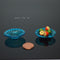 1:12 Miniature Crystal Blue/Pink Glass Flared Ribbed Platter/ BD HB016 HB034 HB037
