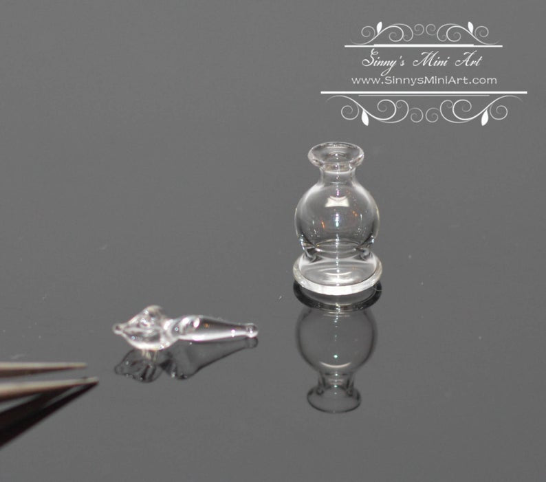 1:12 Dollhouse Miniature Glass Jar with Clear Stopper BD HB514