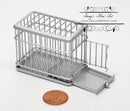 1:12 Dollhouse Miniature Dog Cage Silver (tiny) AZ EIWF463