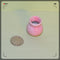 1:12 dollhouse Miniature Pink Strip Jar/ BD B212