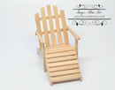 DIS 1:12 Dollhouse Miniature Unpainted Adirondack Chair with Ottoman AZ T4616