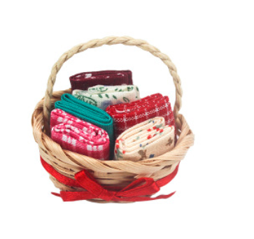 Dollhouse Miniature Fabric Basket F36