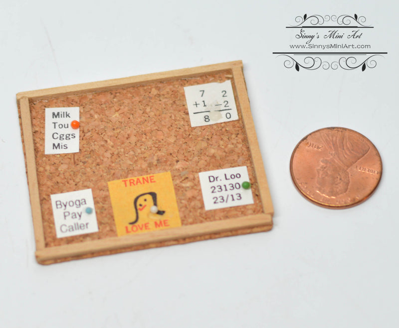 1:12 Dollhouse Miniature Memo Board/ Miniature Bulletin Board AZ B1626