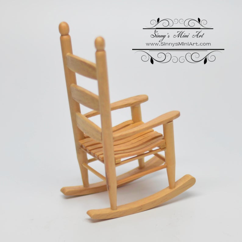 1:12 Dollhouse Miniature Cabin Rocking Chair/ Oak/ Miniature Chair AZ CL10495