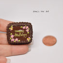 Switched Brand 1:12 Dollhouse Miniature Chocolate Happy Birthday Sheet Cake BD K2302