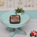 Switched Brand 1:12 Dollhouse Miniature Chocolate Happy Birthday Sheet Cake BD K2302
