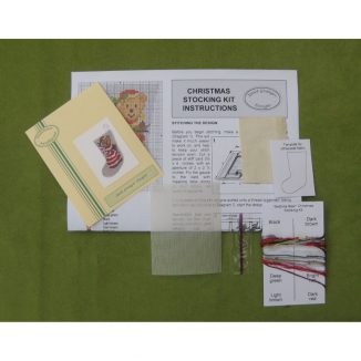 Dollhouse Needlepoint Christmas Stocking Kit – Bedtime Bear JGD 2102