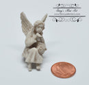 DIS 1:12 Dollhouse Miniature Sitting Angel Statue (Gray) AZ A0993GY