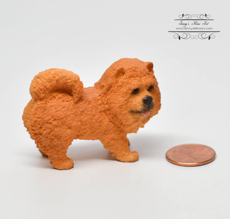 DIS 1:12 Dollhouse Miniature Chow Chow/Miniature Dog/Pet AZ A3827