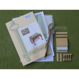 1:12 Dollhouse Needlepoint Rectangular Stool Kit, Barbara Green JGD 1102