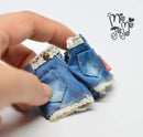 Clearance Hand Made Old Lace Short Jeans for Blythe/Azone/ Licca/ OMD A78