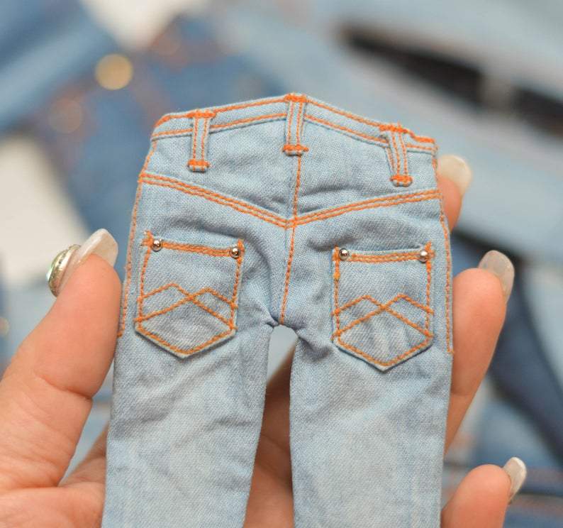 Boot Cut Western Jeans for Blythe/Azone/ Licca/Doll MJ A117
