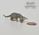 DIS 1:12 Dollhouse Miniature Gray Cat Licking Water AZ A3521GY