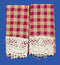 1:12 Dollhouse Miniature Dish Towels/Country Red/2 AZ BB50626
