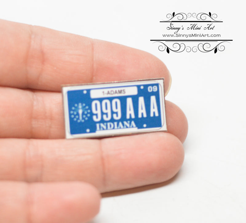 1:12 Dollhouse Miniature Indiana License Plate BD L115