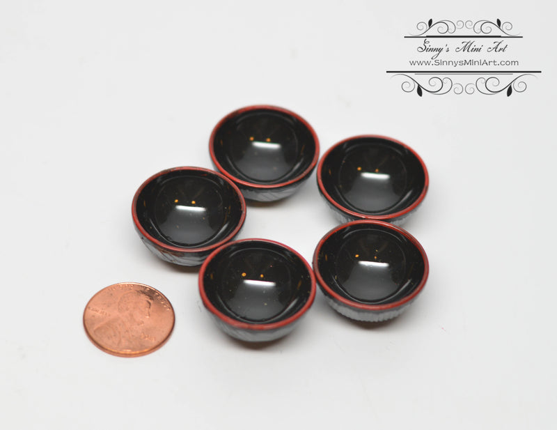 1:12 dollhouse Miniature Japanese Bowl Set of 5 A63-2