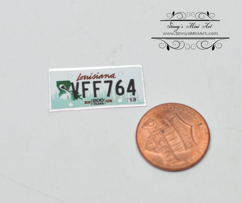 1:12 Dollhouse Miniature Louisiana License Plate BD L118