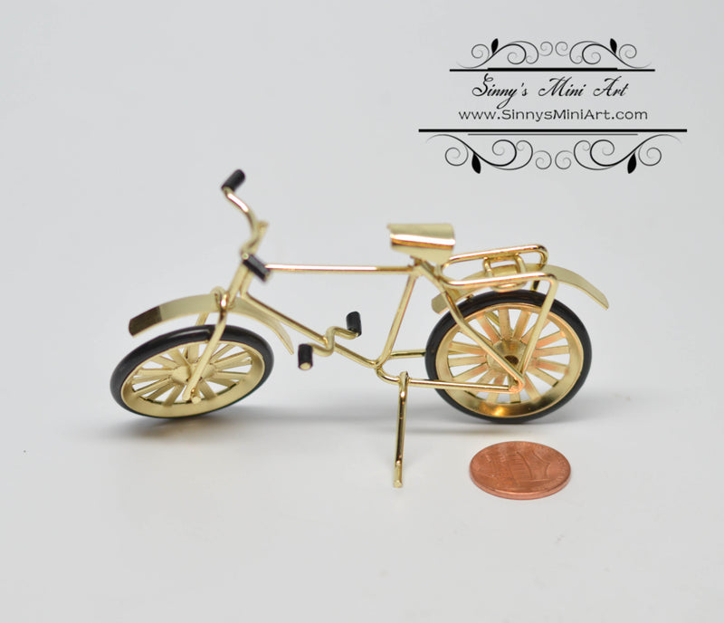 1:12 Dollhouse Miniature Gold Bicycle / Miniature Toy AZ B0192