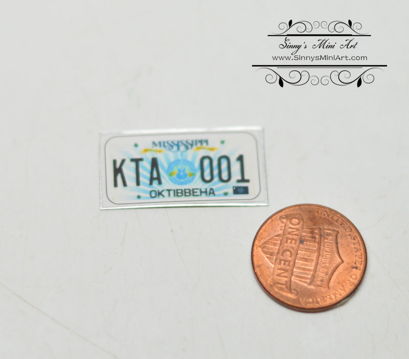 1:12 Dollhouse Miniature Mississippi License Plate BD L125