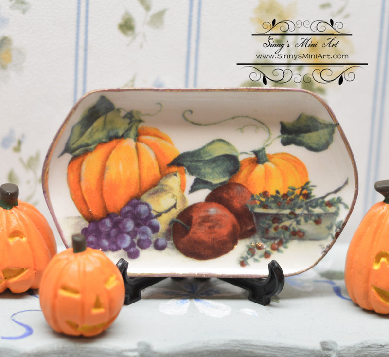 Dollhouse Miniature Pumpkins Tray BB CDD680