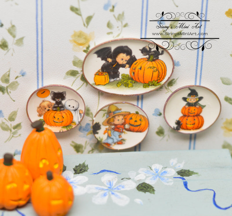 1:12 1:6 Dollhouse Miniature Tray with Pumpkins BB CDD318