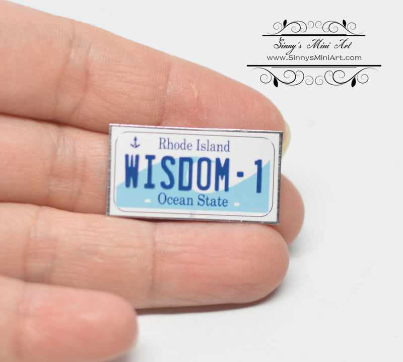 1:12 Dollhouse Miniature Rhode Island License Plate BD L139