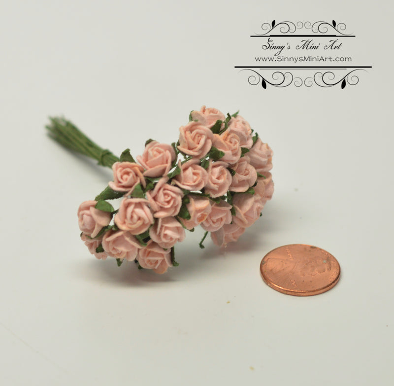 1:12 Dollhouse Miniature 8 mm 24 PC Rosebuds /Flowers DI 3