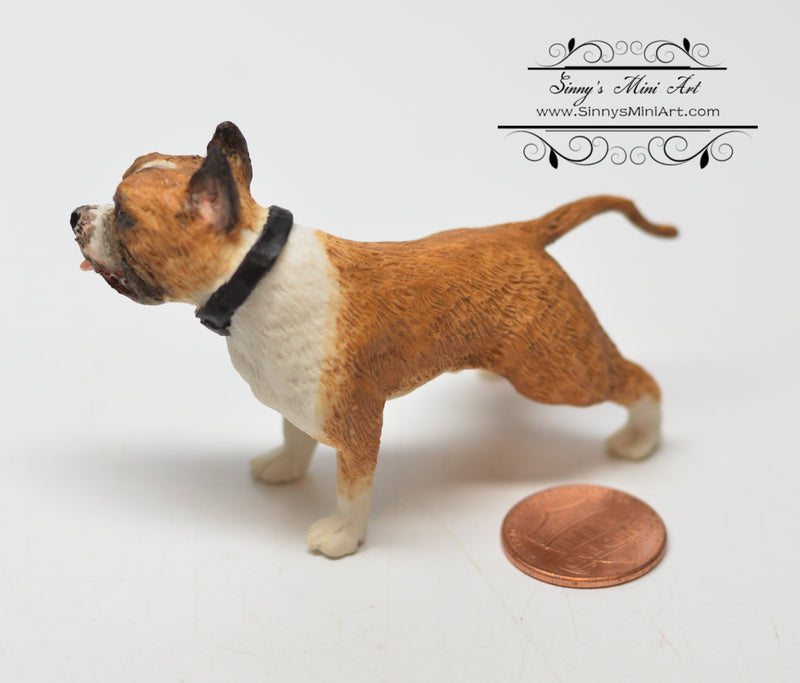 1:12 Dollhouse Miniature Standing Boxer/ Brown Dog Mini Pet HH A4648BR