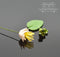 1:12 Dollhouse Miniature Frog with Lily Pad and Flower BD H005-B