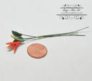 1:12 Dollhouse Miniature Single Red Bird-of-Paradise with Leaves/BD E2603