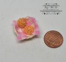 BO 1:12 Dollhouse Miniature Danish Rolls on Napkin in Basket BD K1036