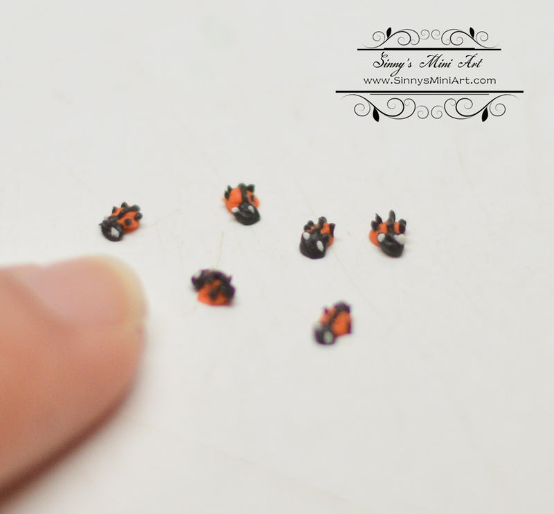 1:12 Dollhouse Miniature Ladybugs 6 of Tiny BD MF021