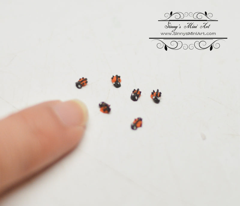 1:12 Dollhouse Miniature Ladybugs 6 of Tiny BD MF021