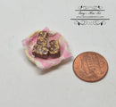 1:12 Dollhouse Miniature Fudge Brownies on Napkin in Basket BD K1034