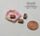 1:12 Dollhouse Miniature Fudge Brownies on Napkin in Basket BD K1034