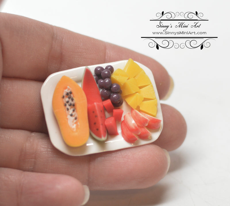 1:12 Dollhouse Miniature Cut Fruit on Platter BD F031