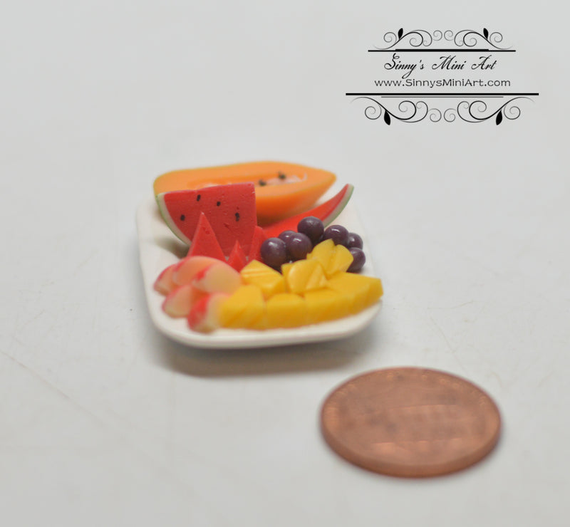 1:12 Dollhouse Miniature Cut Fruit on Platter BD F031