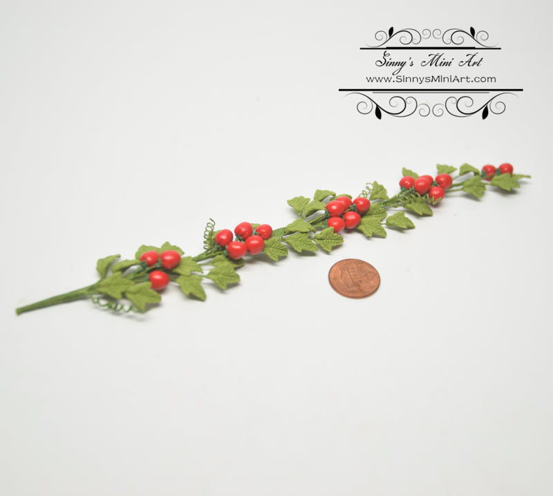 1:12 Dollhouse Miniature Tomato Vine with Red Ripe Tomatoes BD T0075