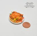 1:6 Dollhouse Miniature Roast Turkey with Stuffing on Platter/Thanksgiving Food/ HMN 724