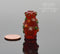 1:12 Dollhouse Miniature Red Fused-Glass Vase, Leaf Detail BD HB600